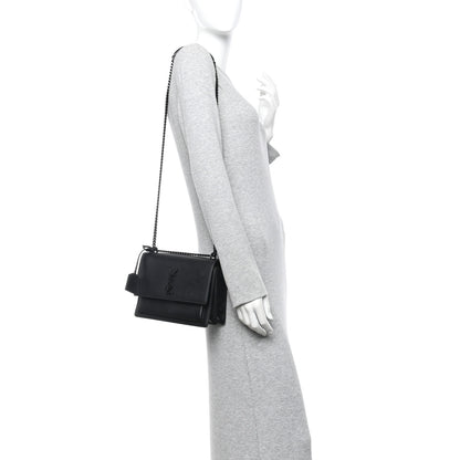 Saint Laurent Calfskin Medium Monogram Monochrome Sunset  Black 2 of 10