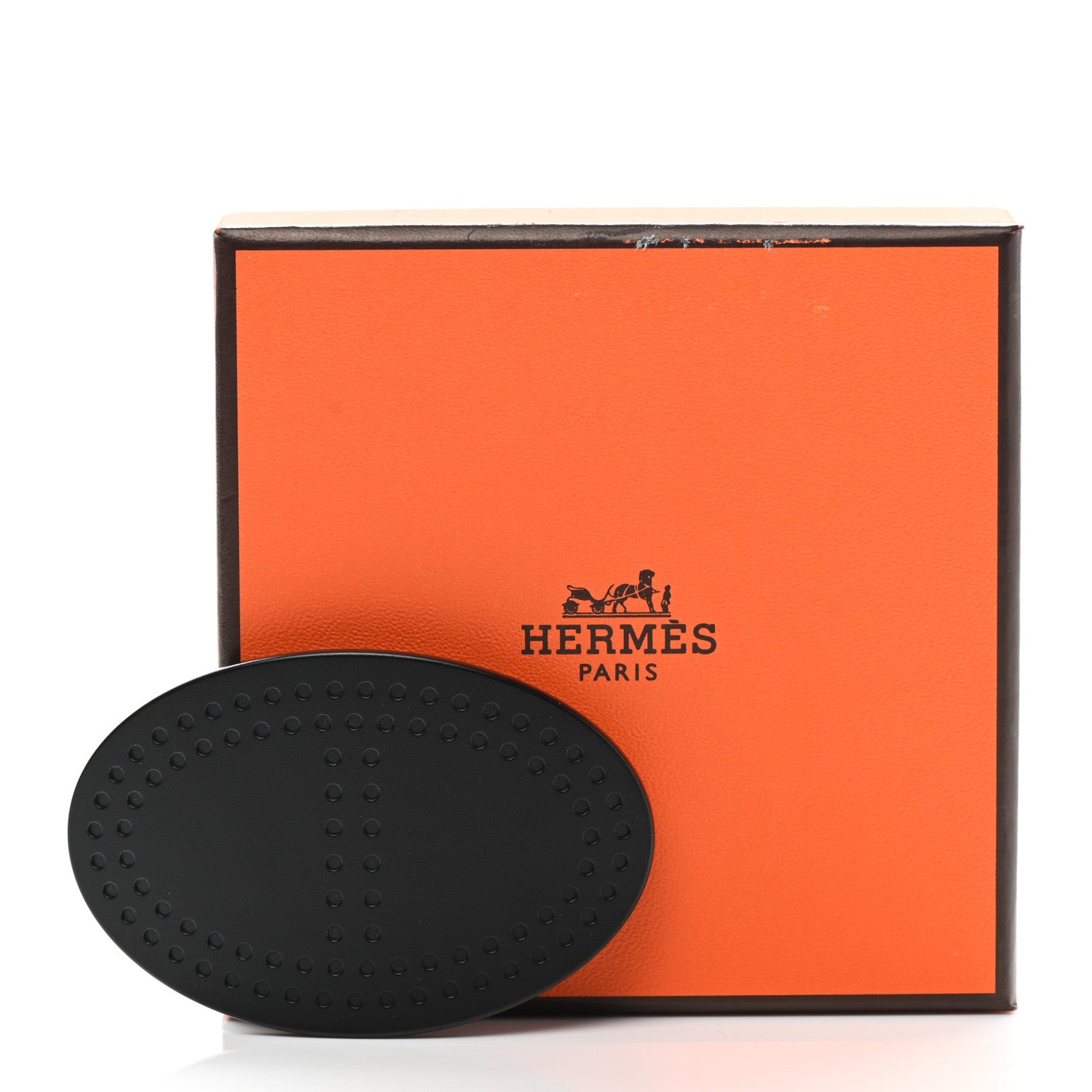 Hermes Aluminium Perforated Chaine d'Ancre Hair Clip Black 5 of 5