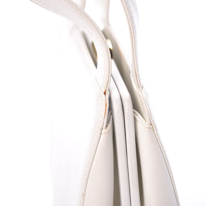 Chanel Caviar CC Frame Top Handle Bag White 12 of 13