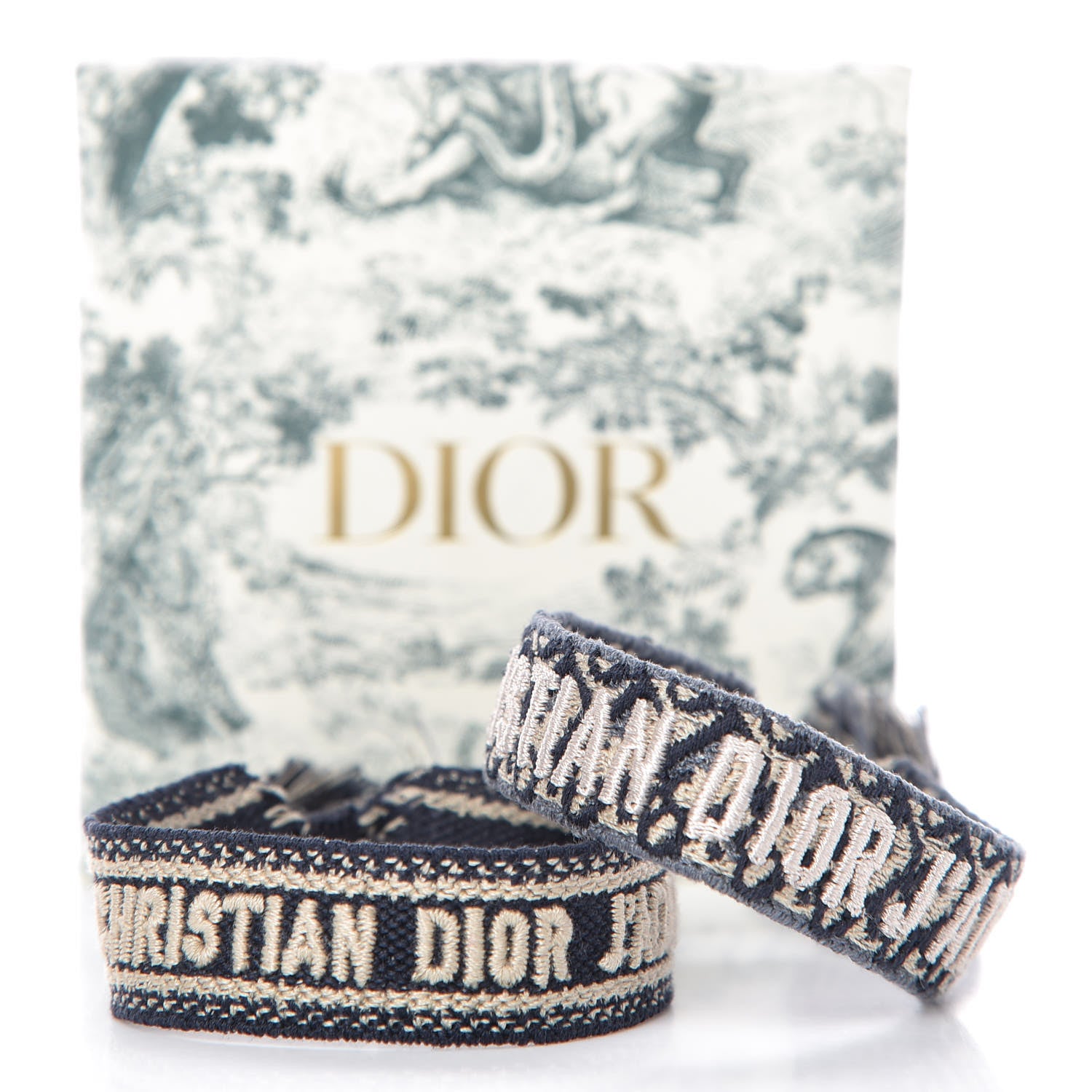 Christian Dior Woven Cotton J'Adior Friendship Bracelet Set 4 of 4