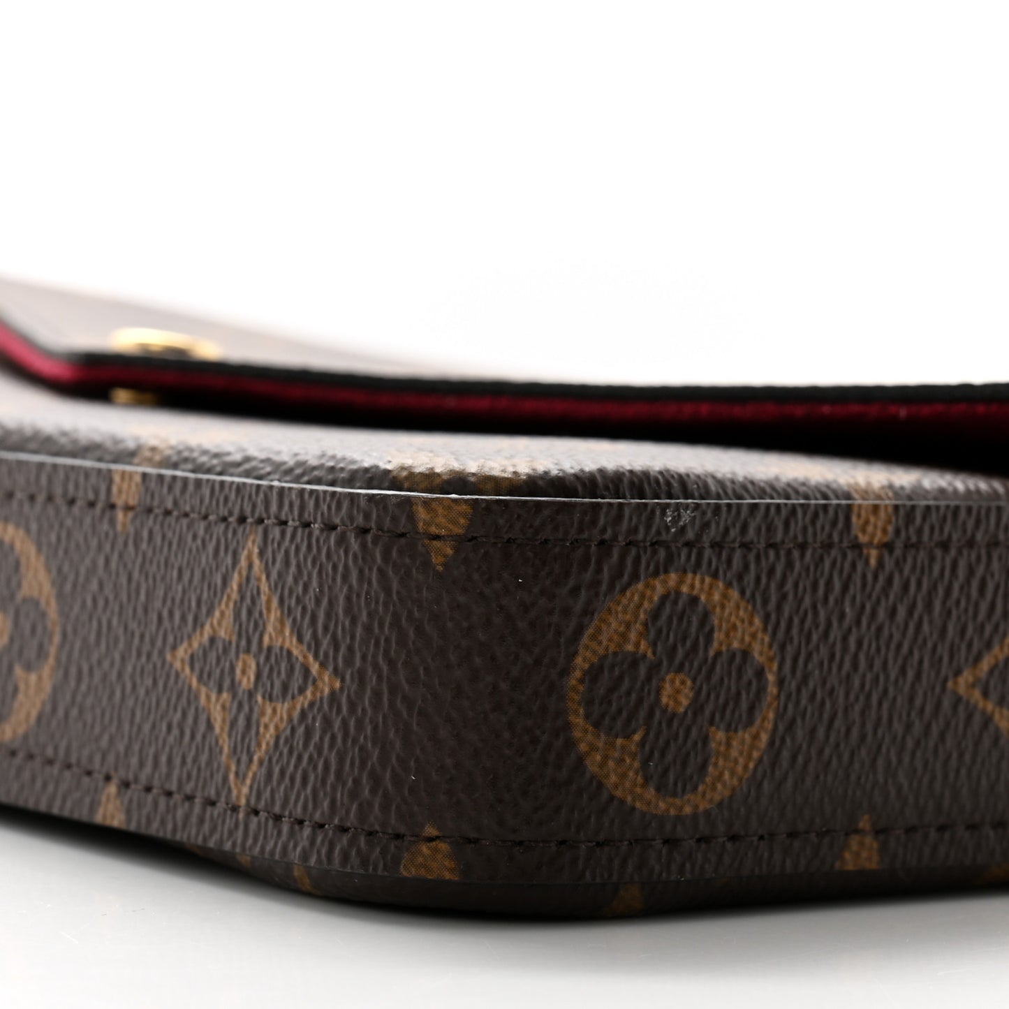 Monogram Pochette Felicie Chain Wallet Fuchsia