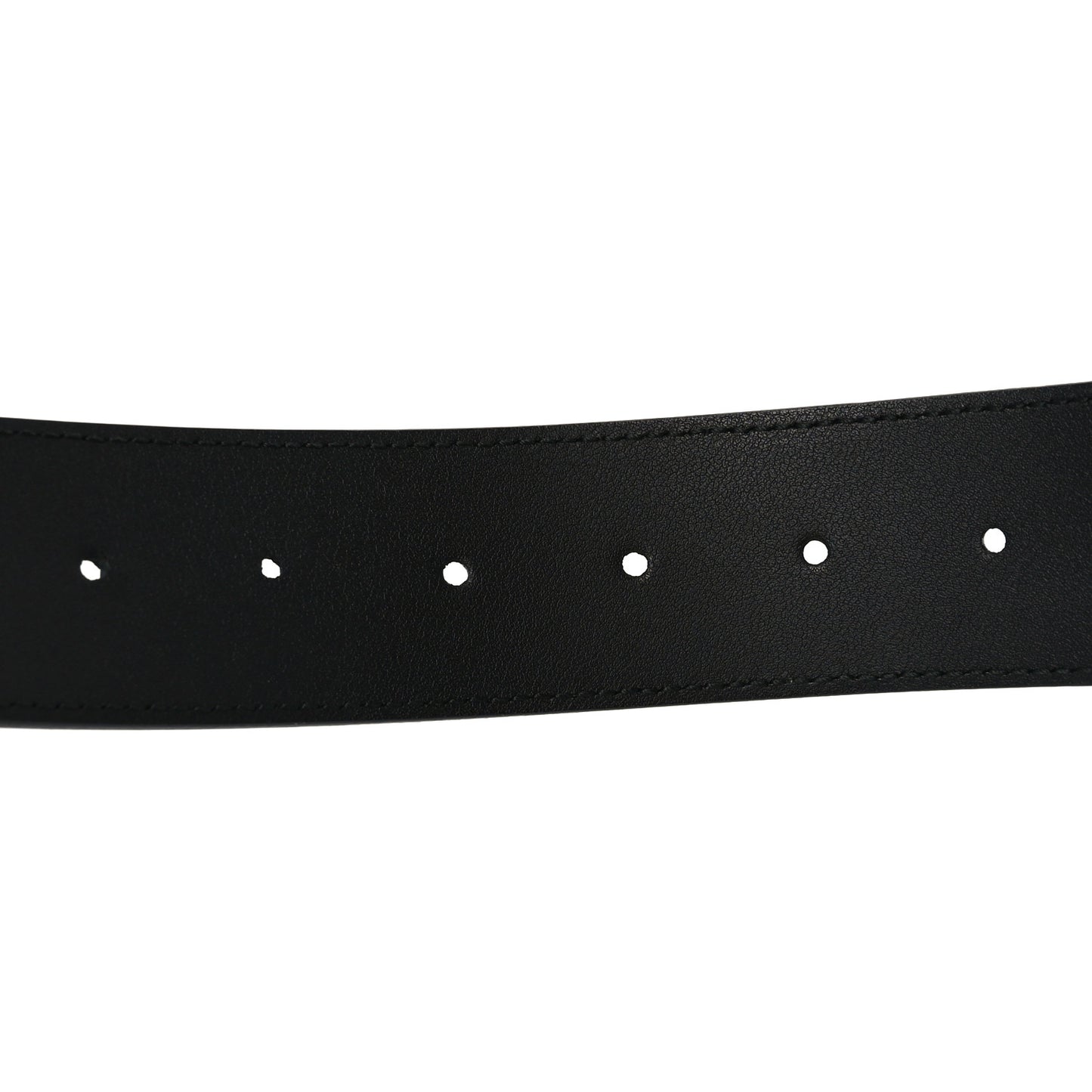 Moon Calfskin Pearl Double G 40mm Belt 80 32 Black Cream