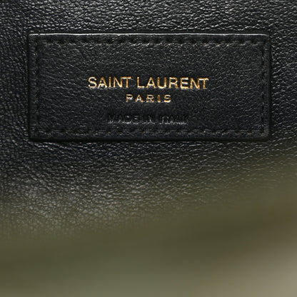 Saint Laurent Grain De Poudre Textured Mixed Matelasse Medium Triquilt Monogram Satchel Vert Kaki 5 of 17