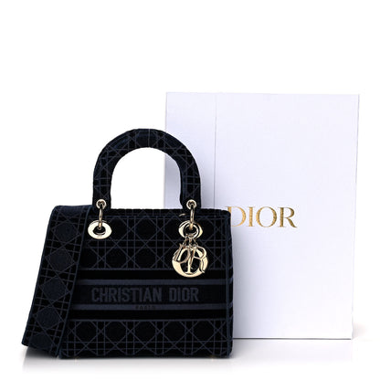 Christian Dior Velvet Cannage Medium Lady D-Lite Blue 11 of 11