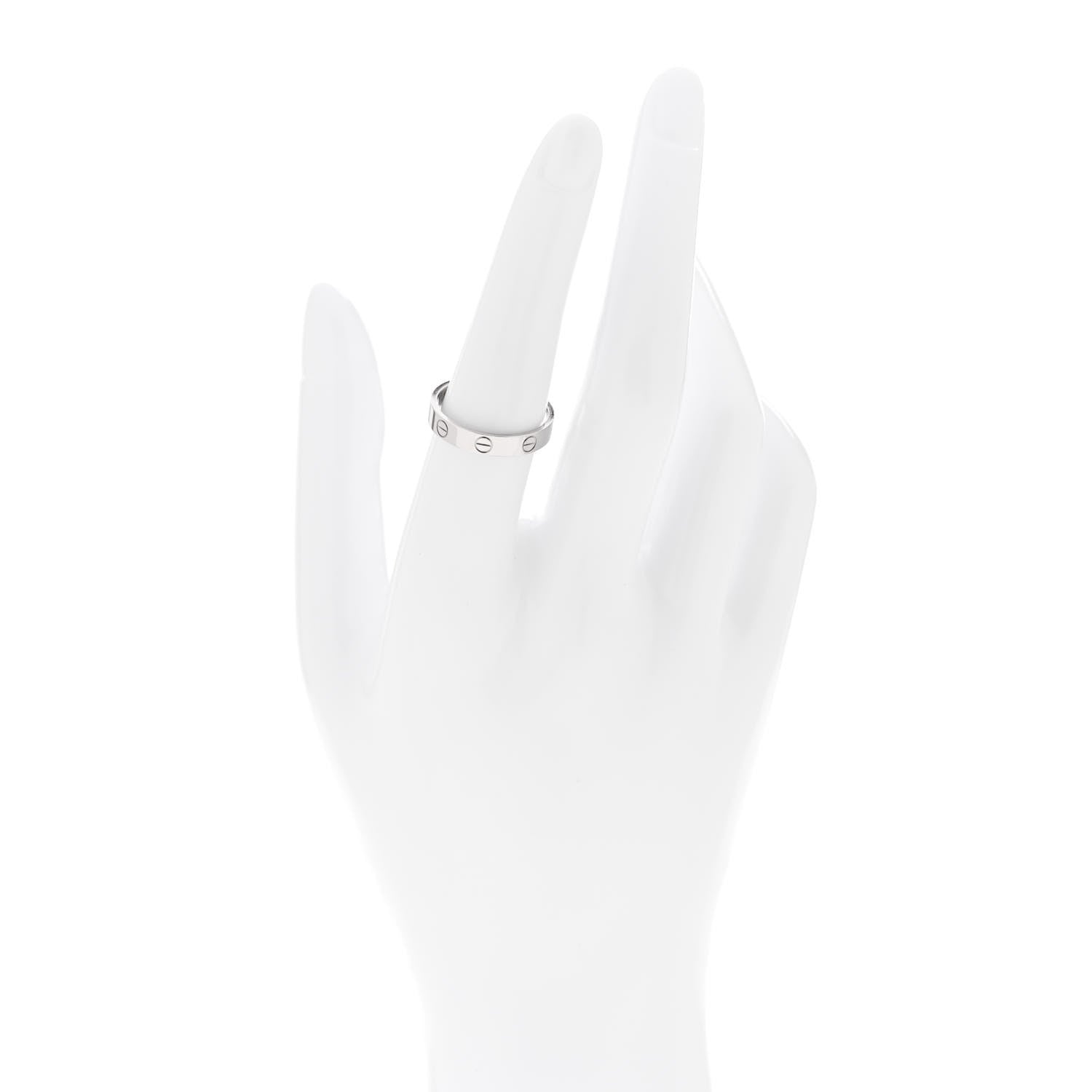 Cartier 18K White Gold 3.5mm LOVE Wedding Band Ring 54 7 2 of 5