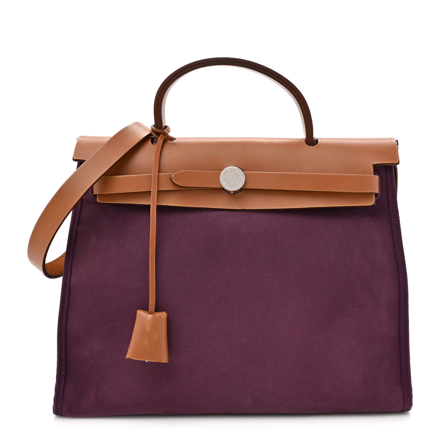 Hermes Toile Vache Hunter Herbag Zip 31 PM Cassis Fauve 1 of 13