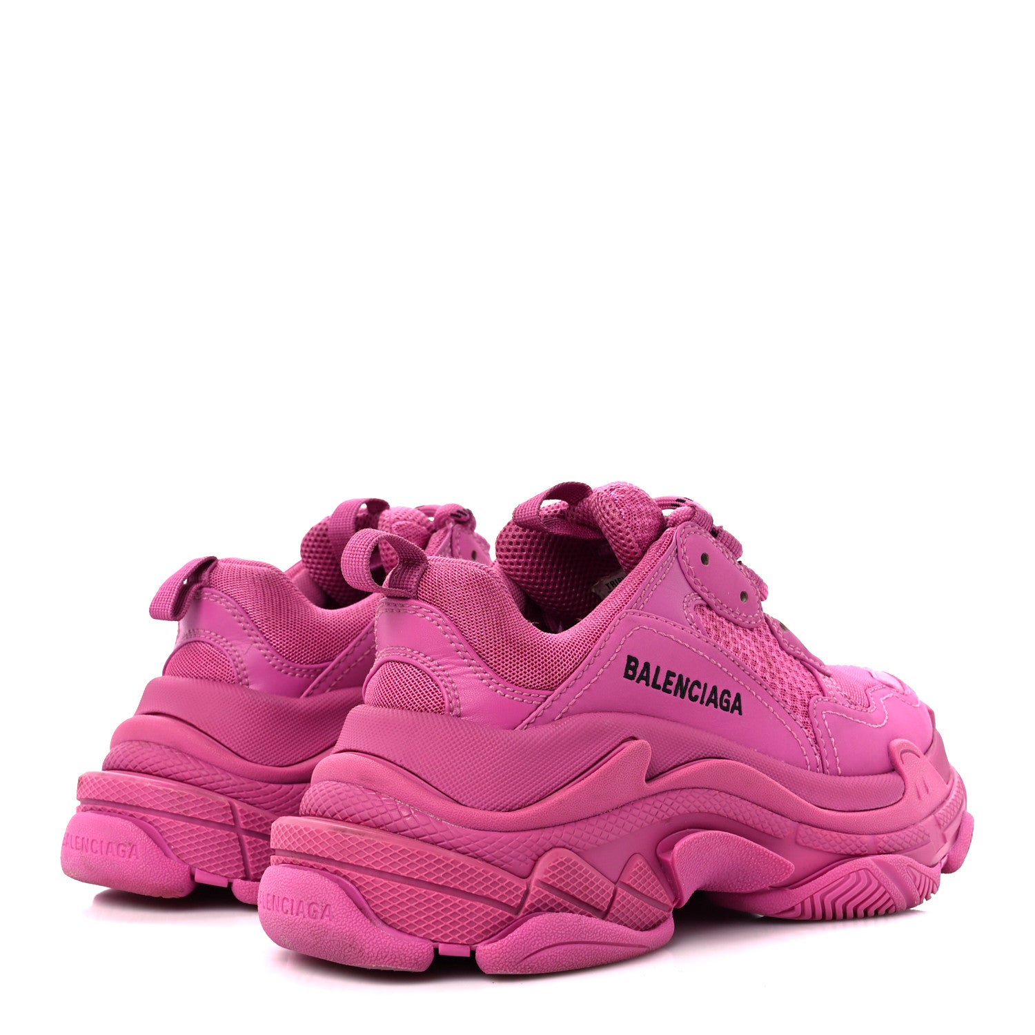 Balenciaga Fabric Mesh Womens Triple S Sneakers 36 Fluo Pink 4 of 8