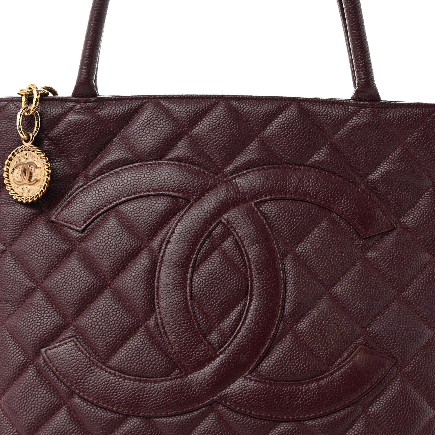 Chanel Caviar Quilted Medallion Tote Bordeaux 7 of 9