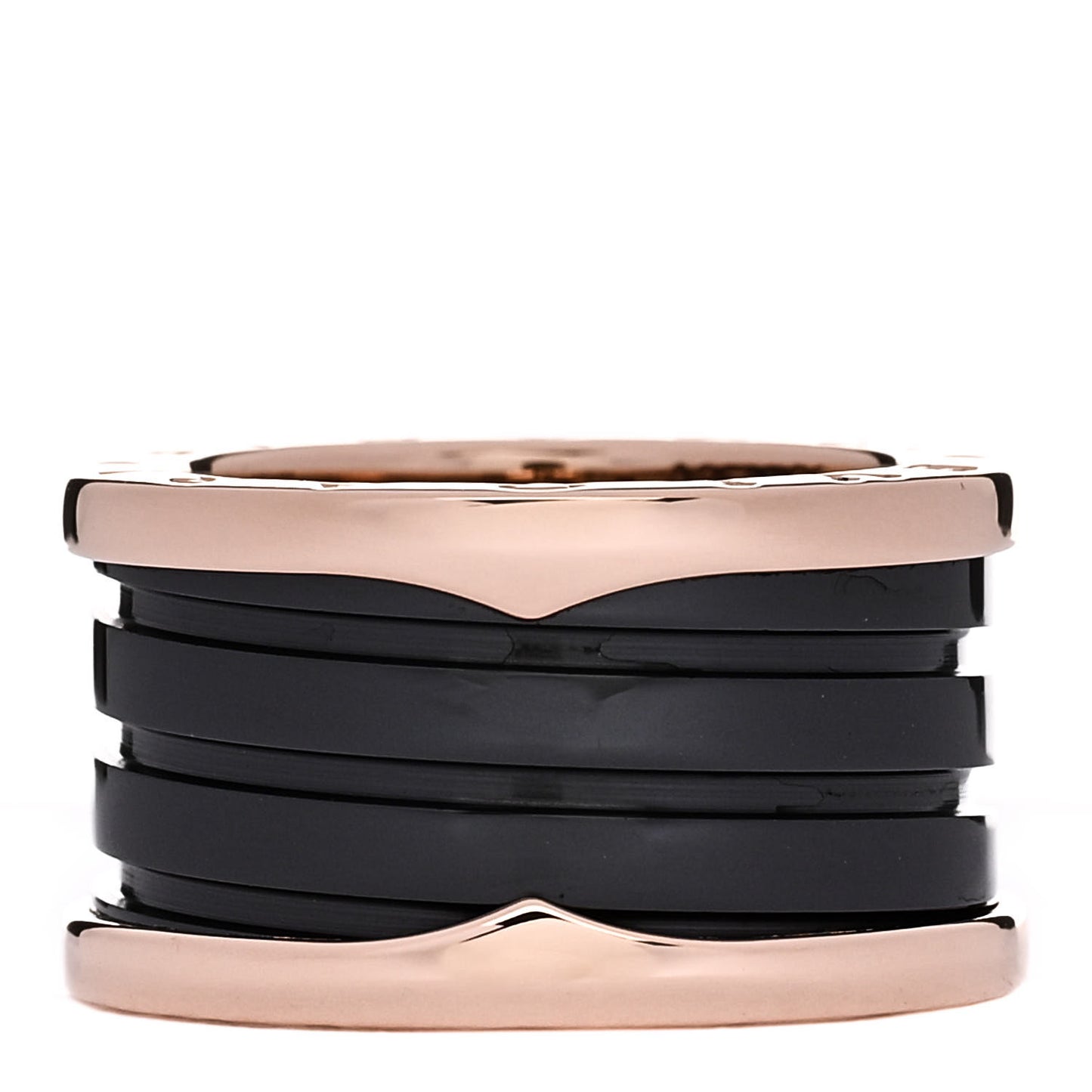 18K Rose Gold Black Ceramic B.Zero1 Four-Band Ring 51 5.75