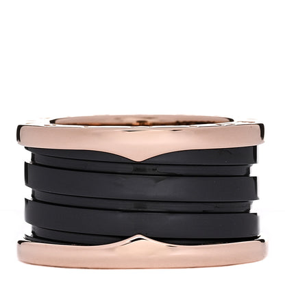 Bulgari 18K Rose Gold Black Ceramic B.Zero1 Four-Band Ring 51 5.75 1 of 5