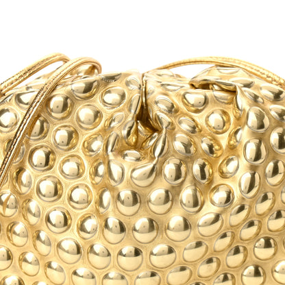 Bottega Veneta Metallic Fabric Bubble Wrap The Mini Pouch Gold 7 of 9