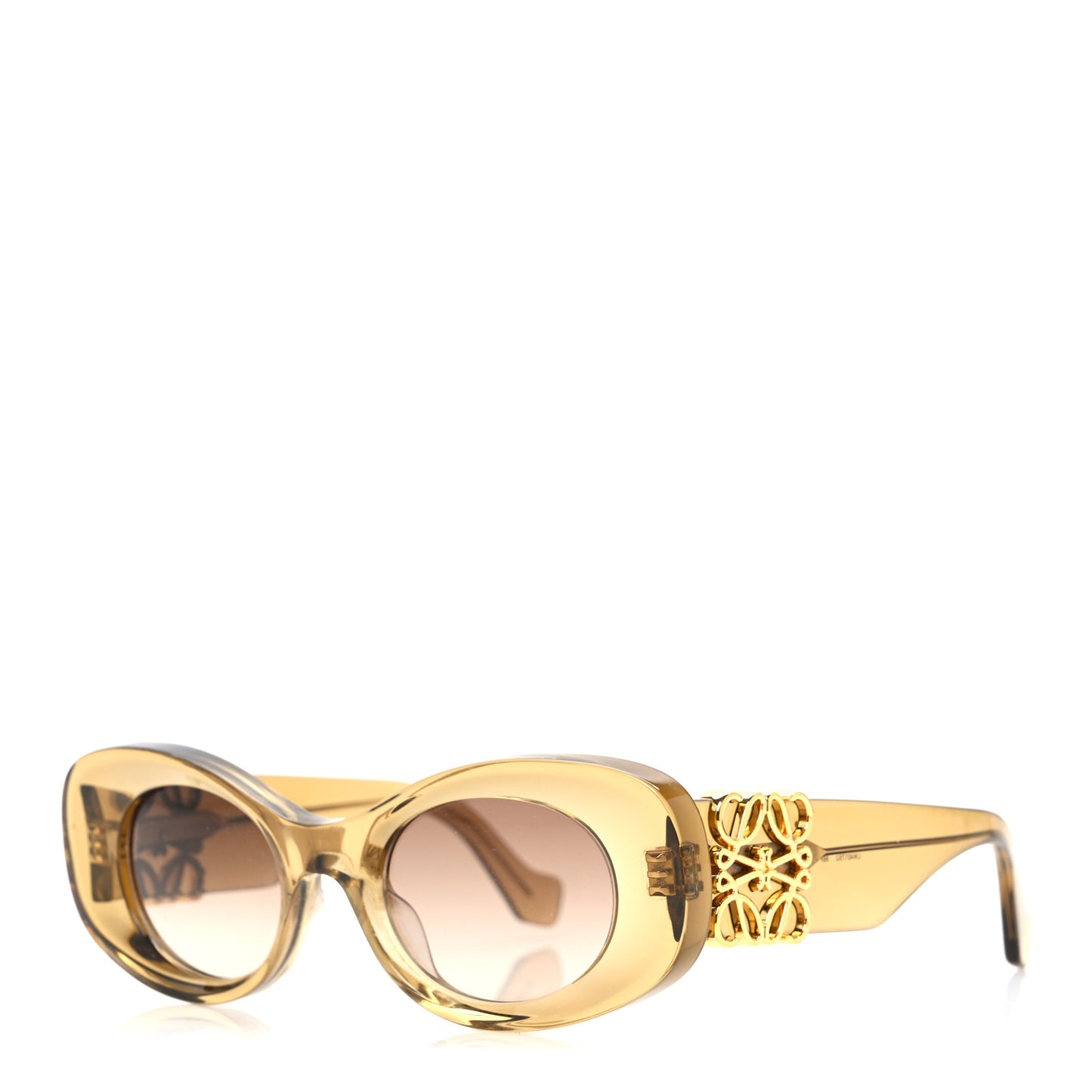 Acetate Anagram Beveled Oval Maxi Sunglasses LW40175U Transparent Olive