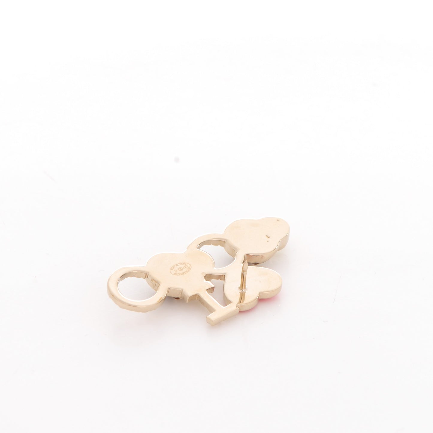 Metal Resin Pearl I Love Coco Brooch Gold Brown Pink