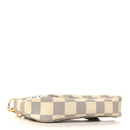Louis Vuitton Damier Azur 2021 Christmas Animation Hollywood Mini Pochette Accessories Fuchsia 4 of 11