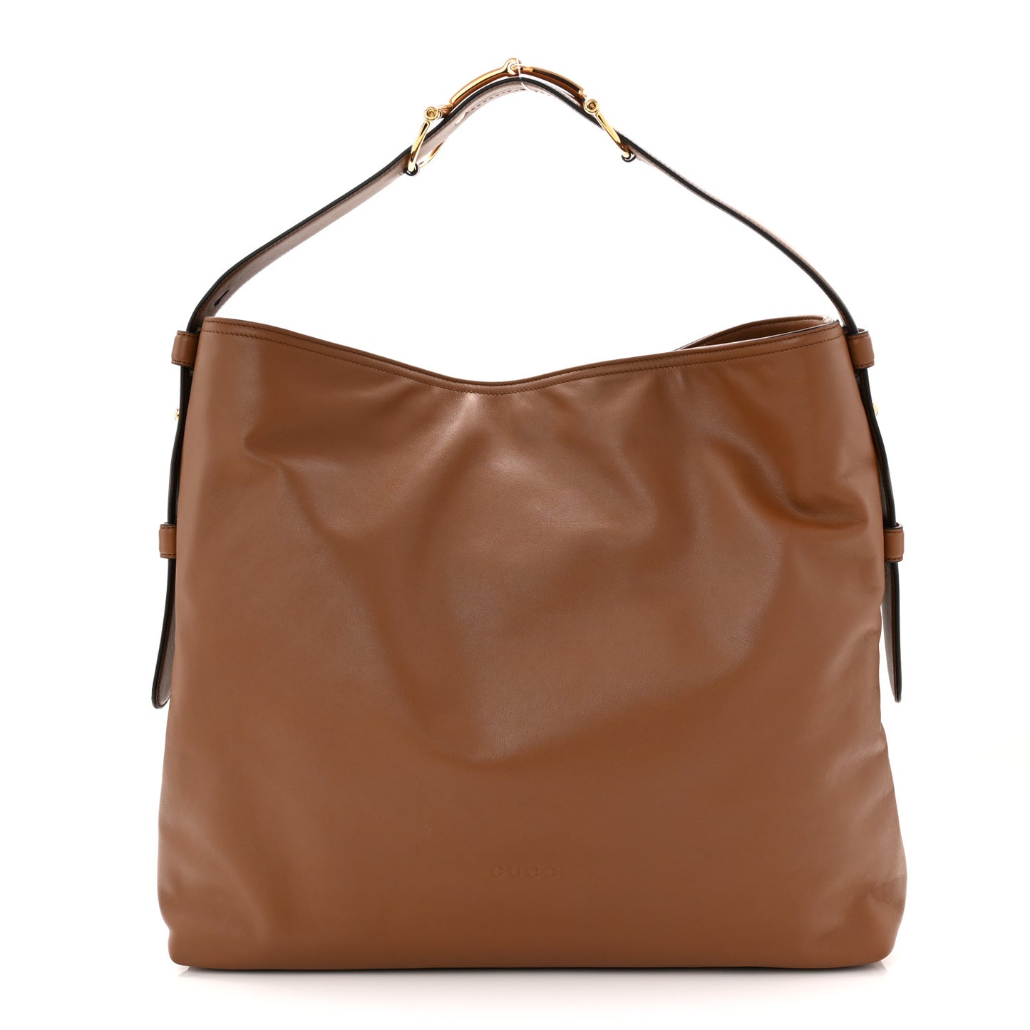 Calfskin Beatrix Horsebit Large Tote Bag Brown
