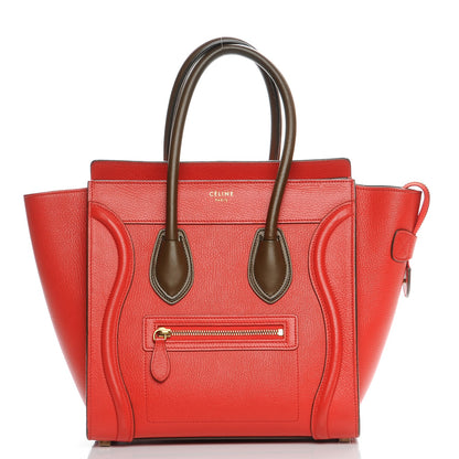 Celine Goatskin Micro Bi-Color Luggage Red 1 of 7
