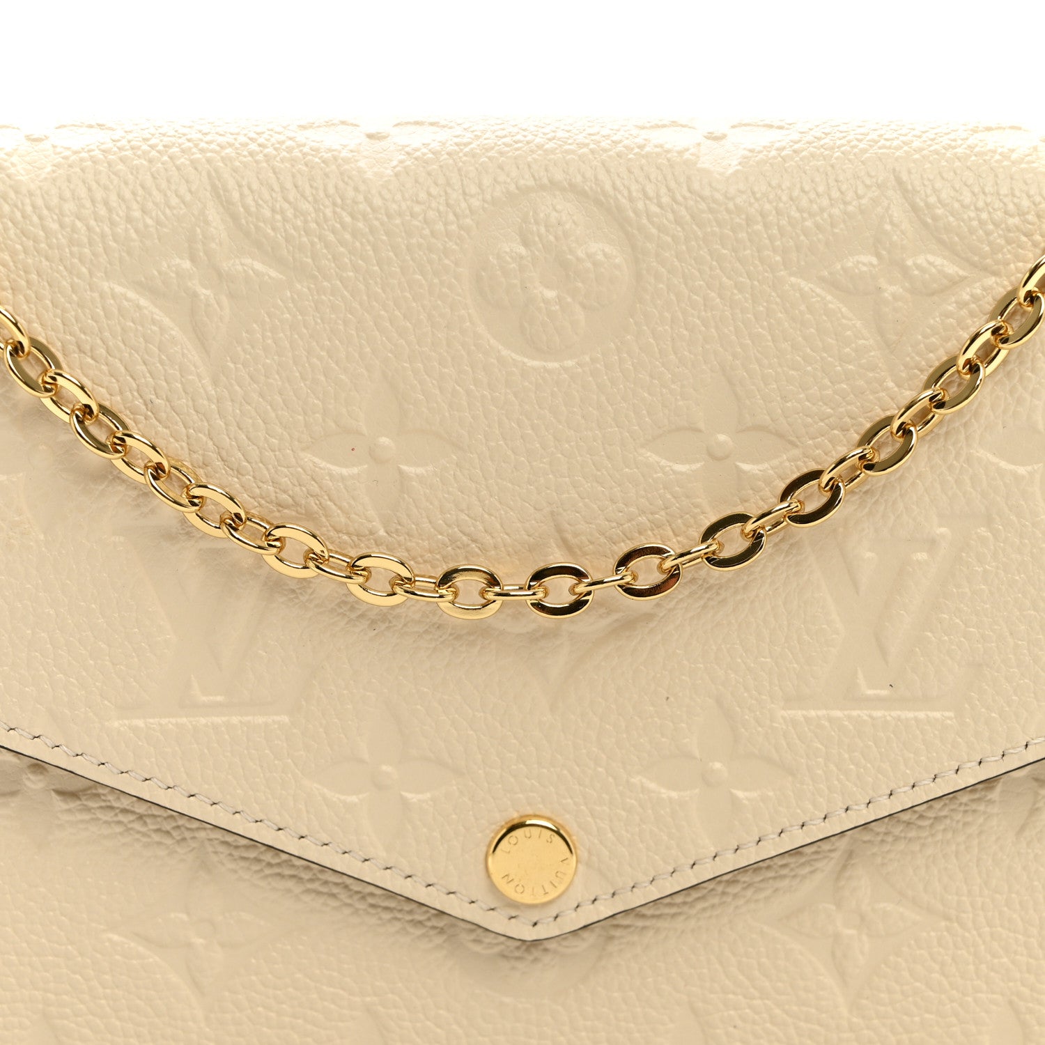 Louis Vuitton Empreinte Pochette Felicie Chain Wallet Cream 8 of 11