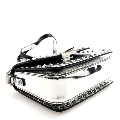 Valentino Garavani Mirror Calfskin Small Rockstud23 Shoulder Bag Silver 4 of 9