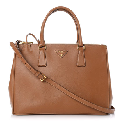 Prada Saffiano Medium Galleria Double Zip Tote Caramel 1 of 8