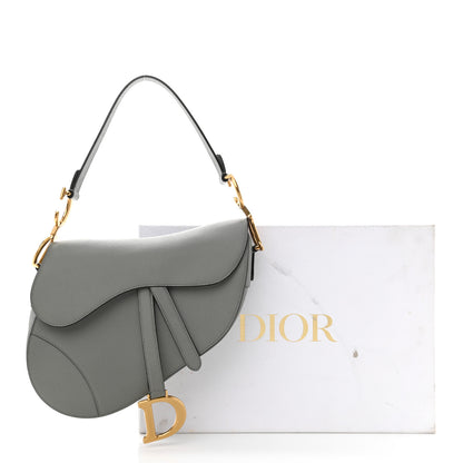 Christian Dior Grained Calfskin Saddle Bag Grey 11 of 11
