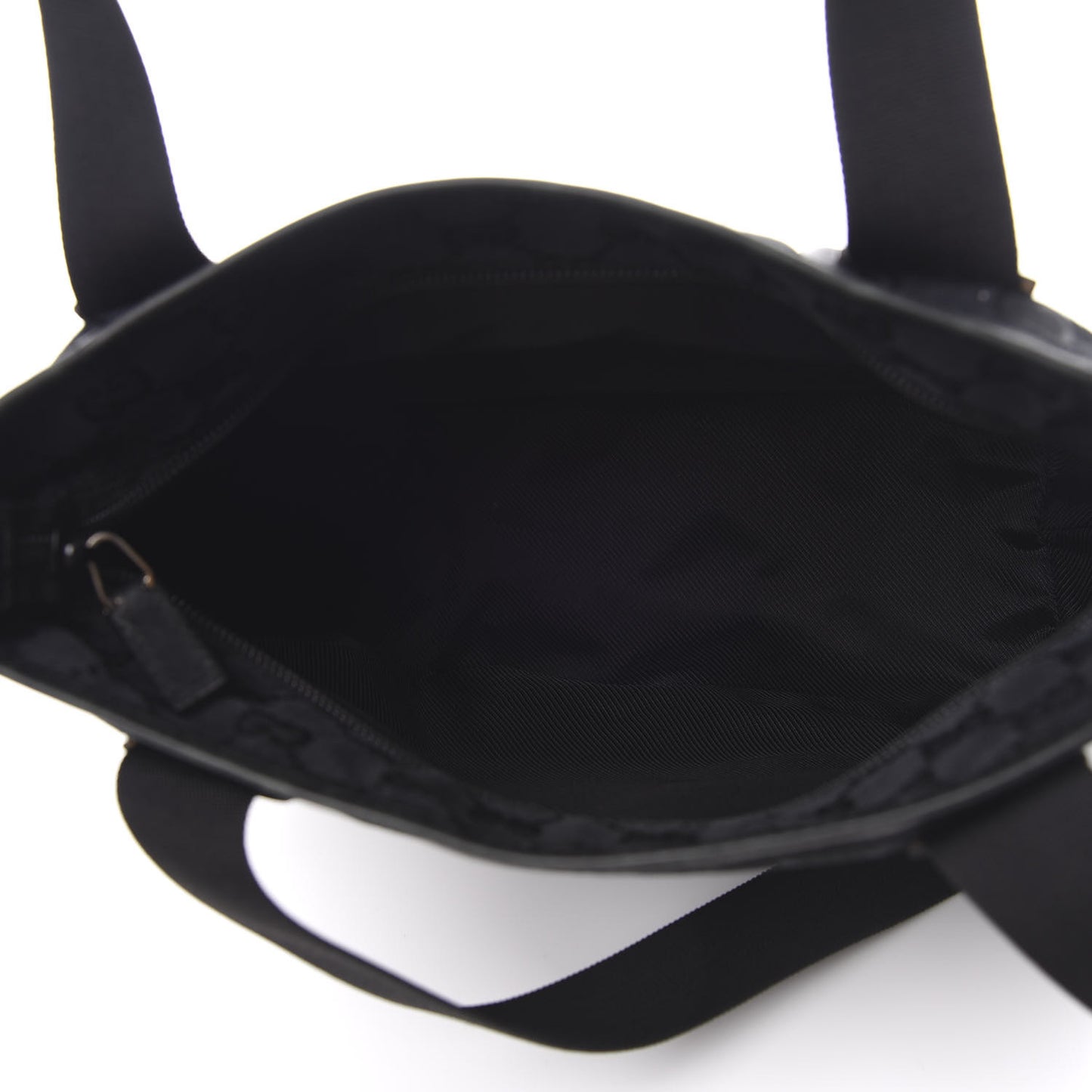 Nylon Calfskin Large Tote Black