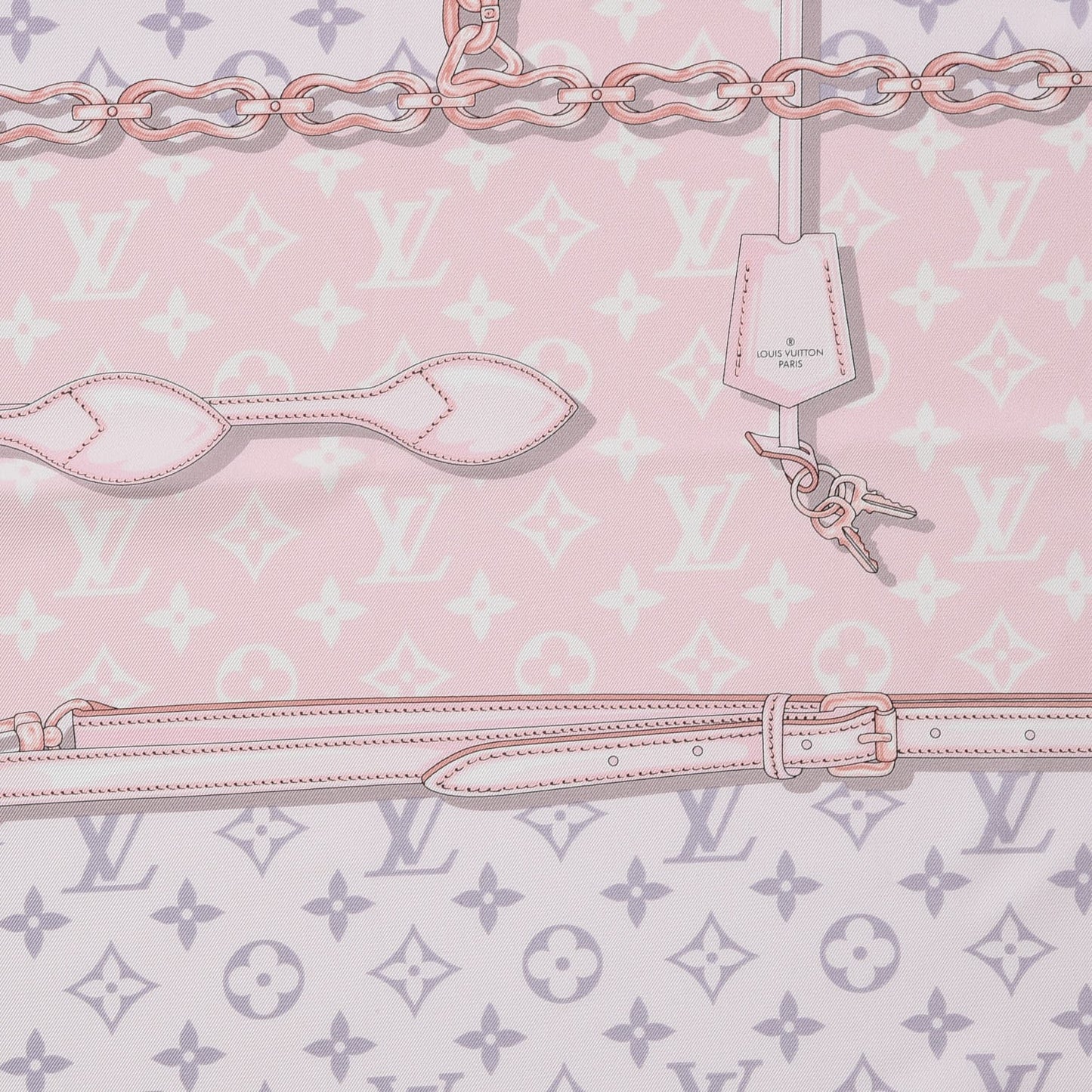 Silk Monogram Confidential Square Scarf Light Pink