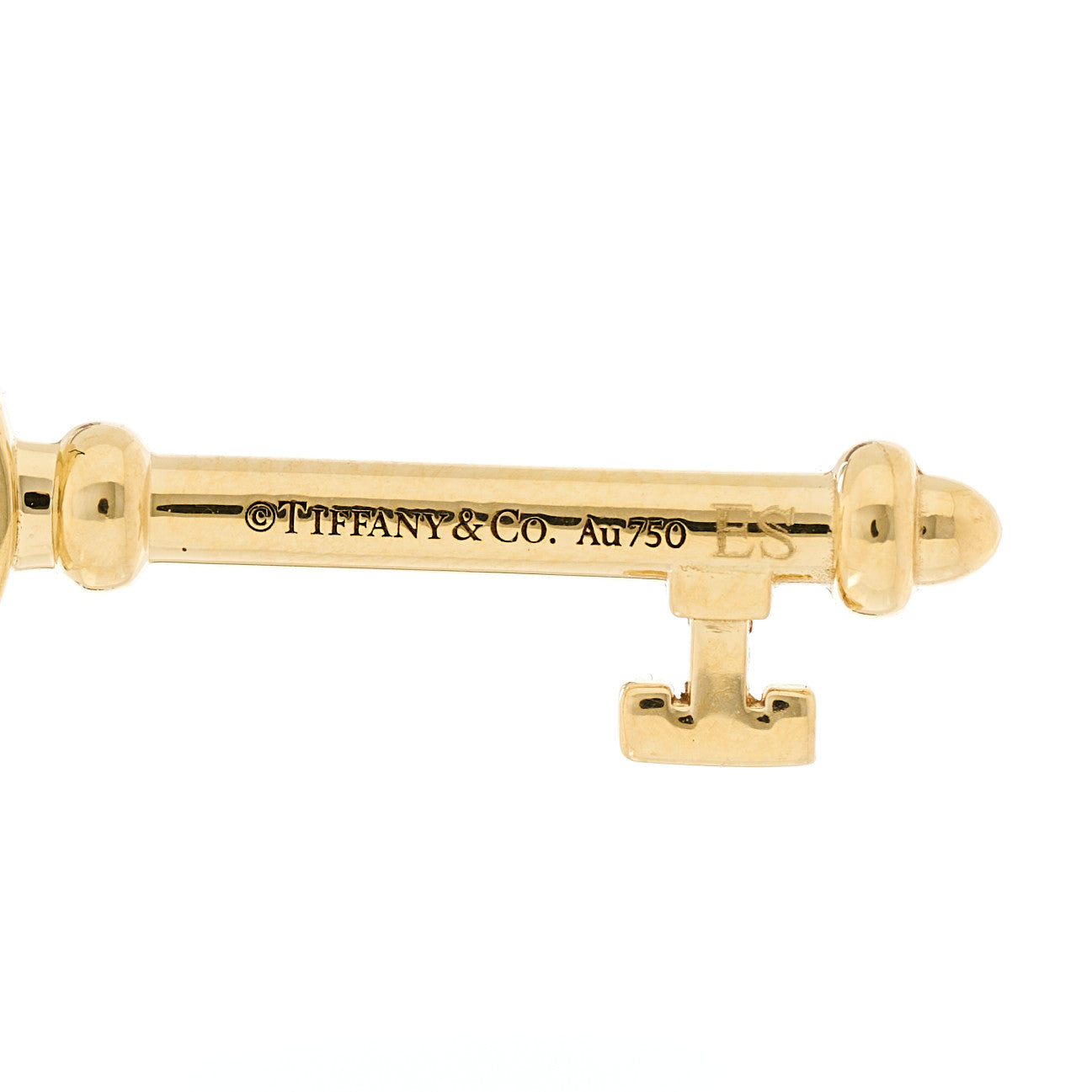 Tiffany 18K Rose Gold Ruby Atlas Pierced Key Pendant 4 of 5