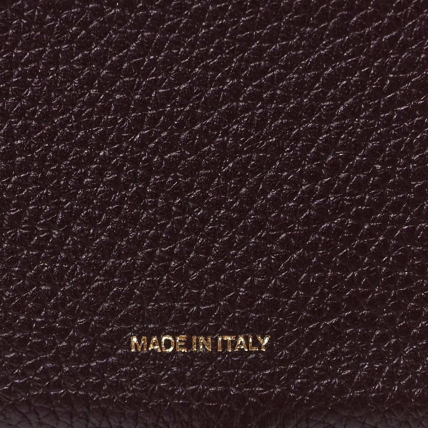 Grainy Calfskin Monogram Motif Folding Wallet Brown