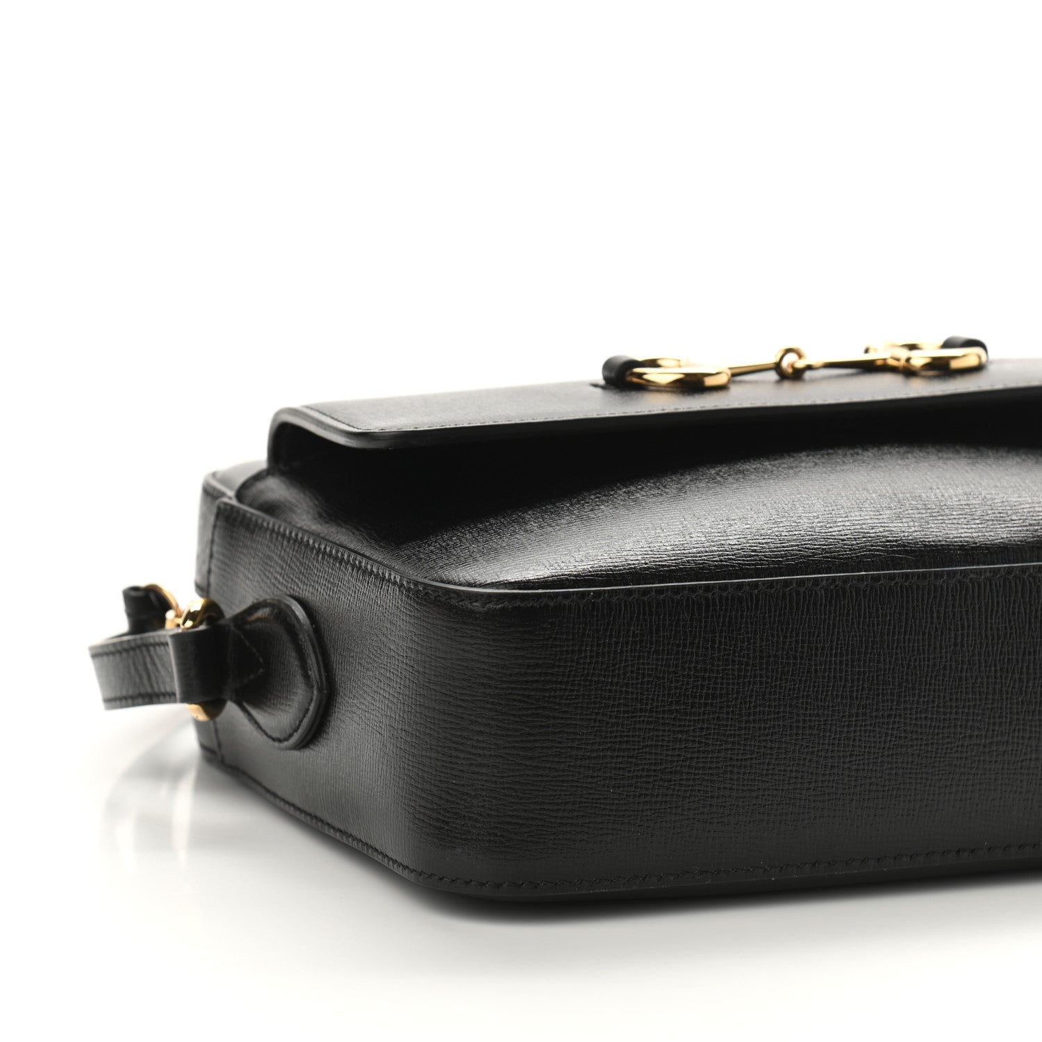 Gucci Textured Calfskin Small Horsebit 1955 Shoulder Bag Black 10 of 11