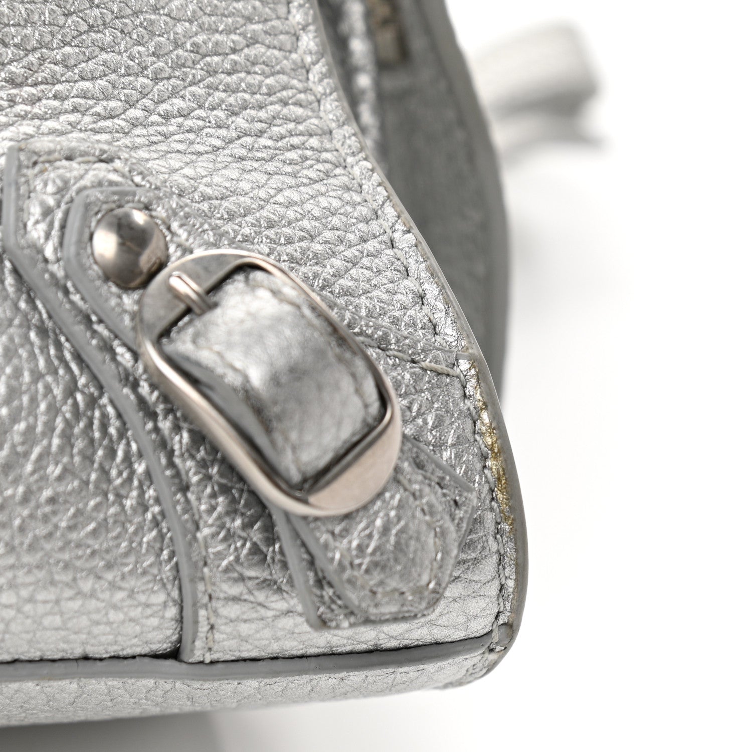 Balenciaga Metallic Grained Calfskin Neo Classic Silver Hardware Mini City Silver 11 of 15