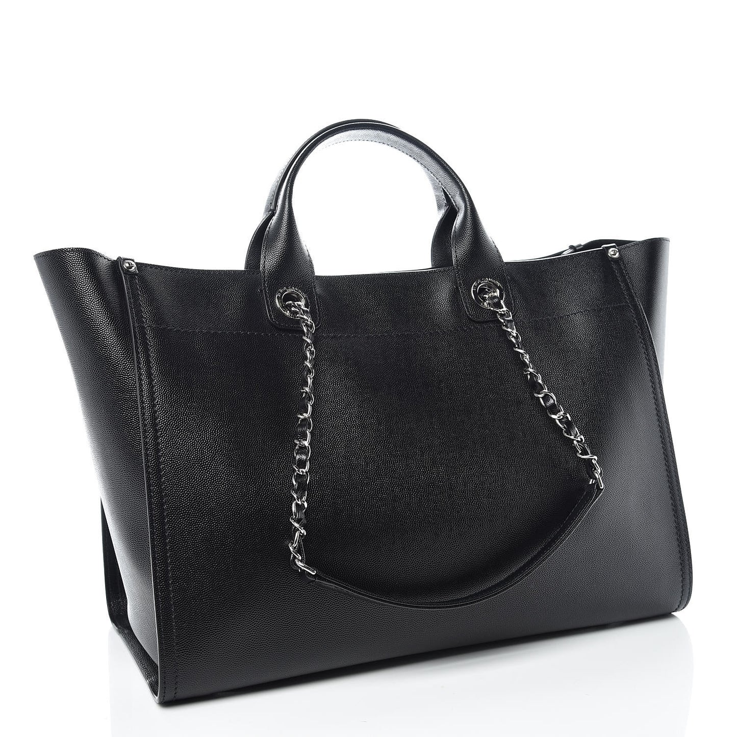 Caviar Medium Studded Deauville Tote Black