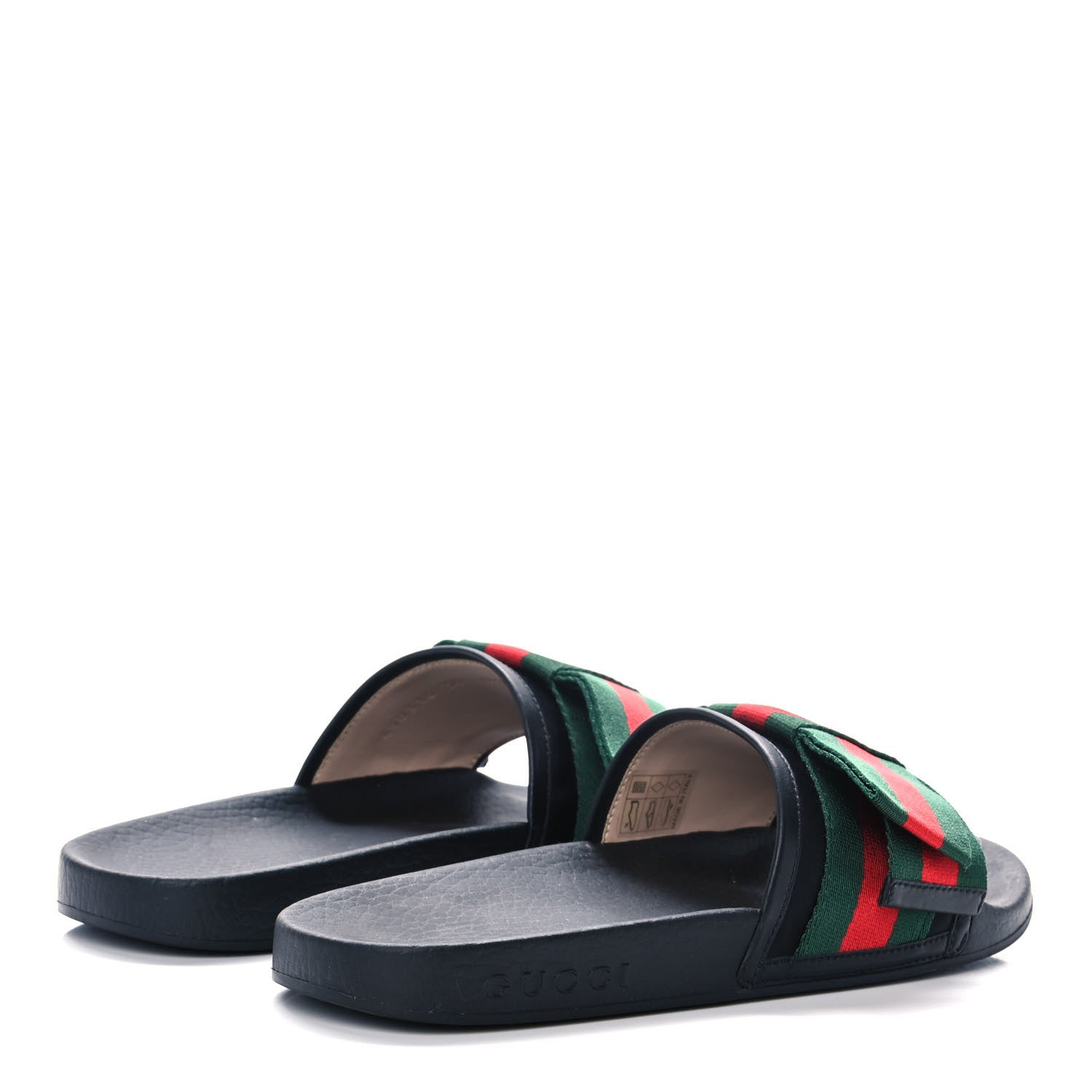 Gucci Satin Web Bow Slide Sandals 36 Black 4 of 9