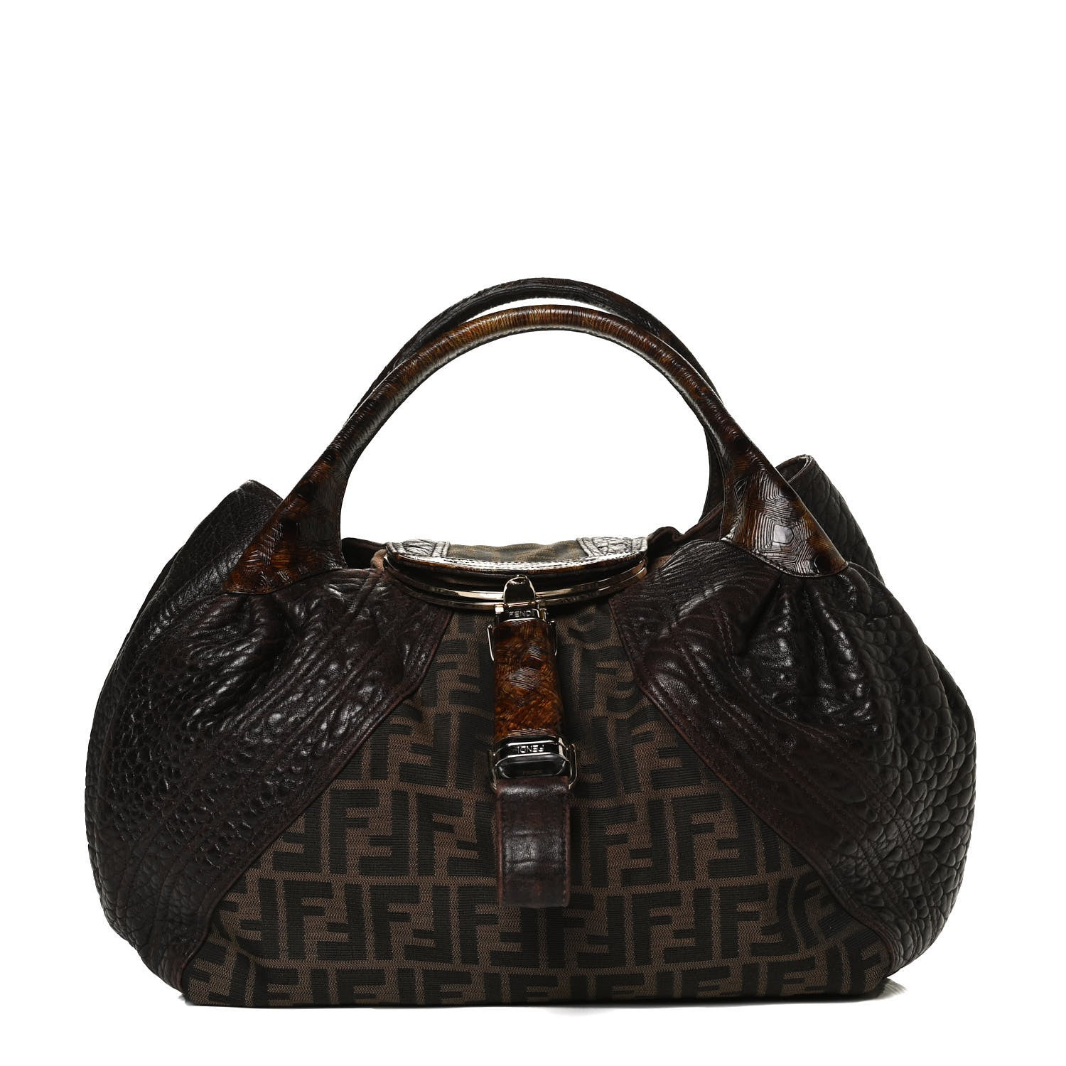 Fendi Zucca Nappa Nuvolata Vitello Tortuga Spy Tobacco Moro 1 of 17