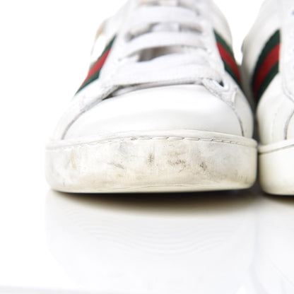 Gucci Calfskin Crocodile Web Womens Ace Sneakers 35 White Green 11 of 20