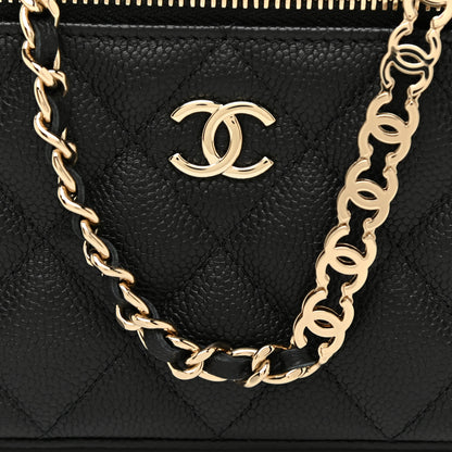Chanel Caviar Quilted Small Tiny CC Vanity Case With Chain Black 9 of 12