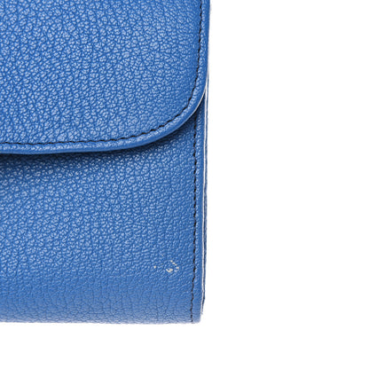 Miu Miu Goatskin Madras Flap Wallet Cobalto 8 of 10