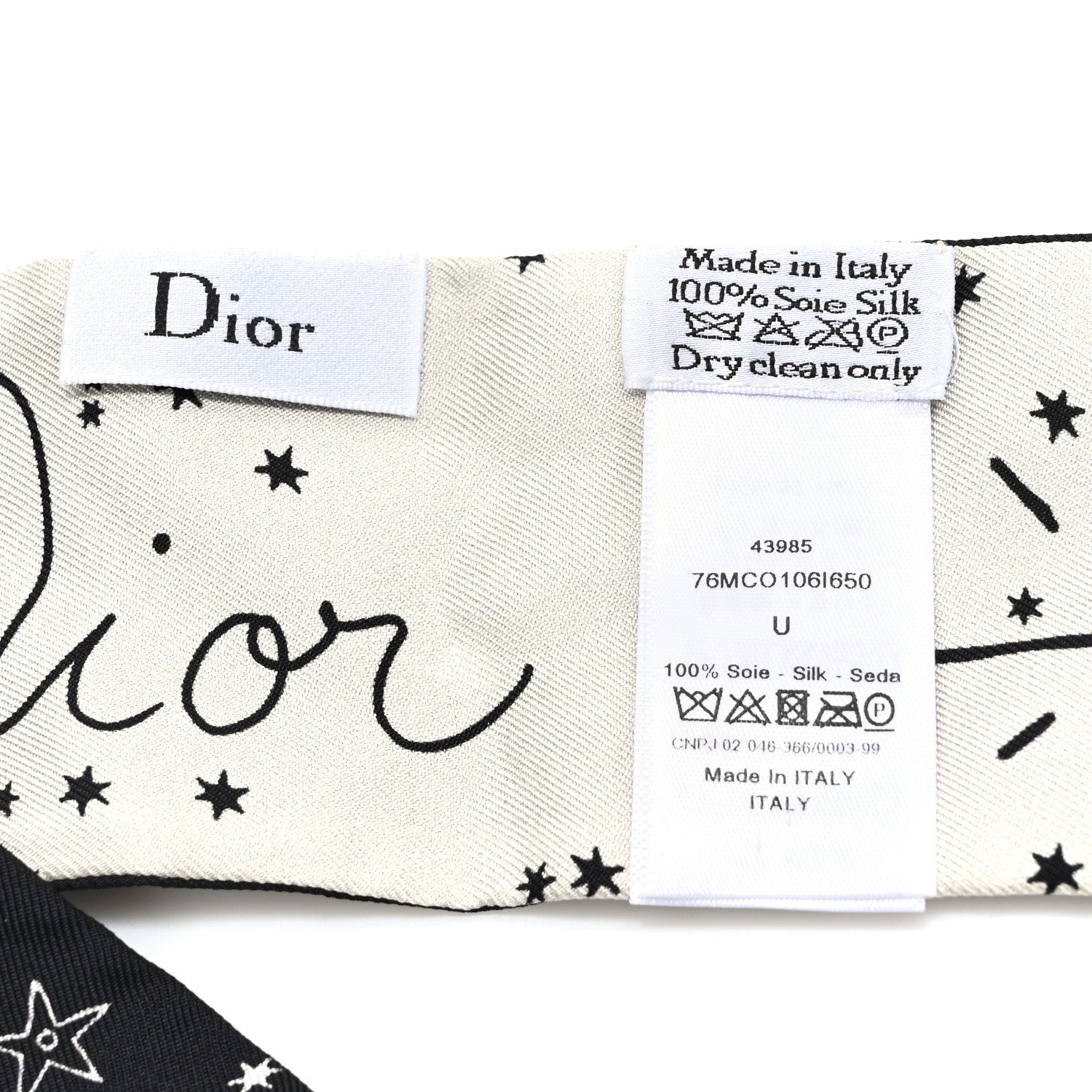 Christian Dior Silk Zodiac Aries Mitzah Scarf Black 3 of 3