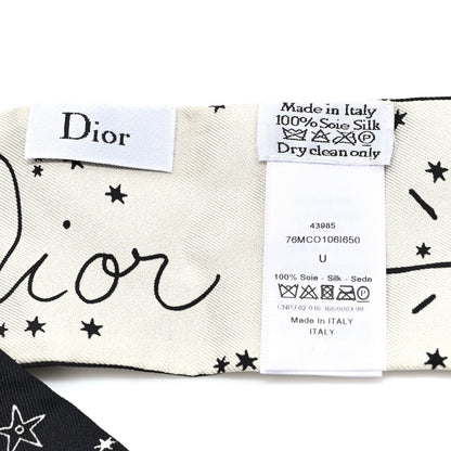 Christian Dior Silk Zodiac Aries Mitzah Scarf Black 3 of 3