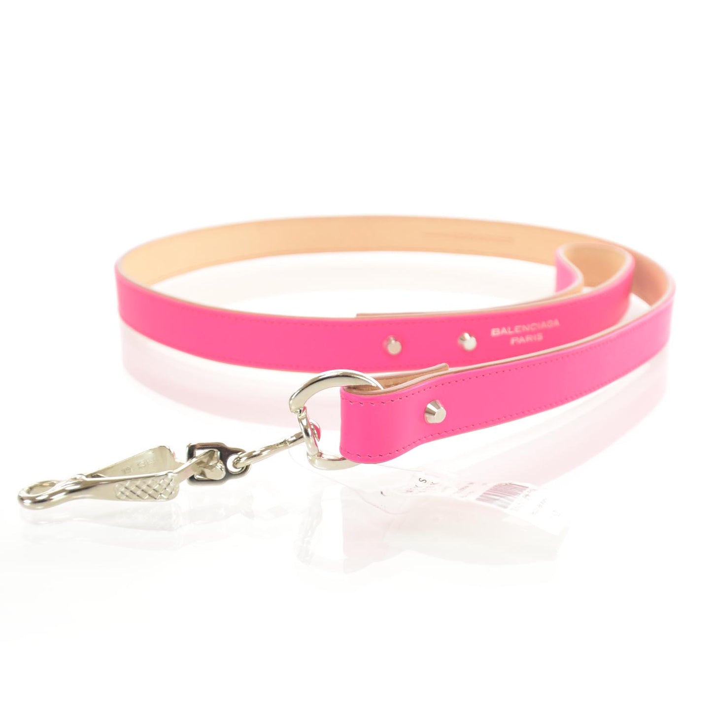 Leather Dog Leash Neon Pink
