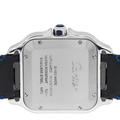Cartier Stainless Steel Alligator 39.8mm Santos De Cartier Automatic Watch Blue 4 of 5