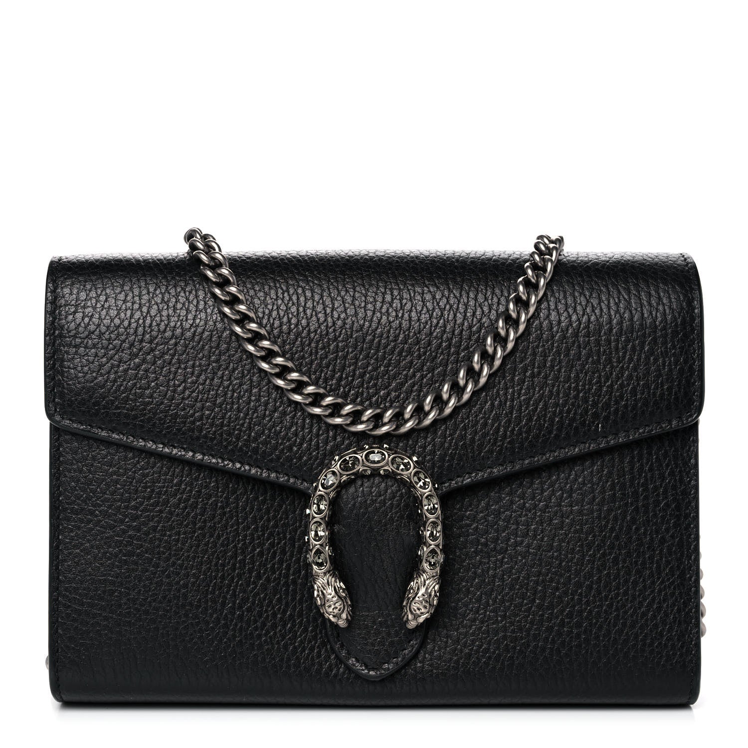 Gucci Calfskin Mini Dionysus Chain Wallet Black 1 of 12