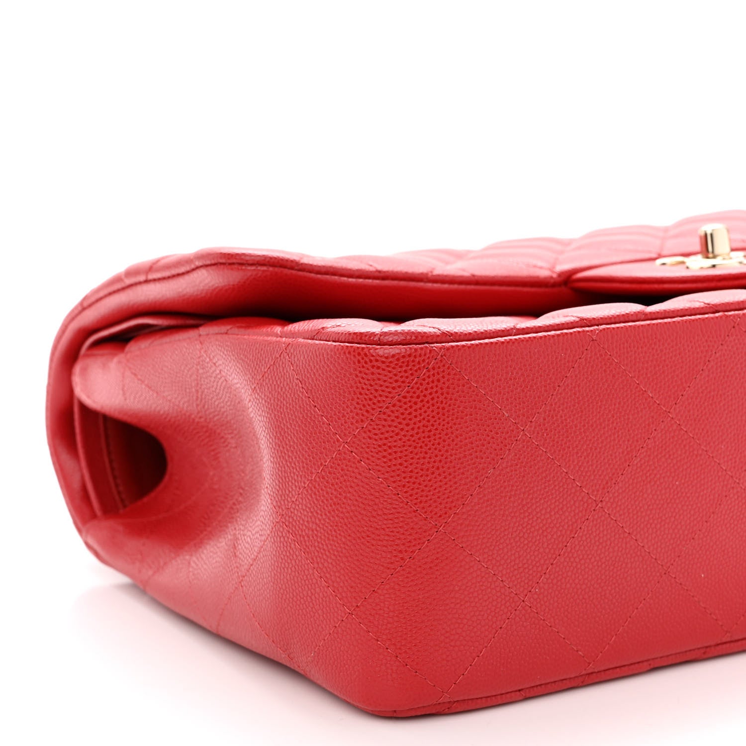Chanel Caviar Quilted Jumbo Double Flap Red 9 of 10