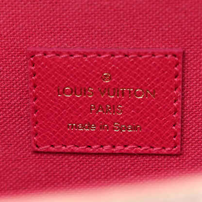 Louis Vuitton Damier Azur Studded Pochette Felicie Chain Wallet Fuchsia 9 of 13