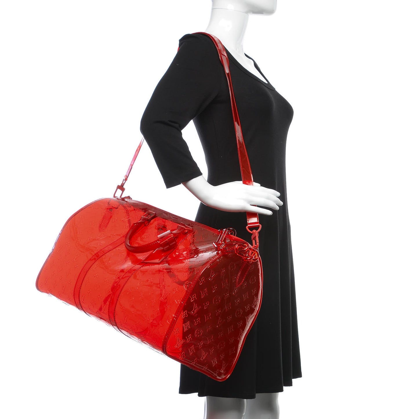 PVC Monogram Keepall Bandouliere 50 Grenadine Red
