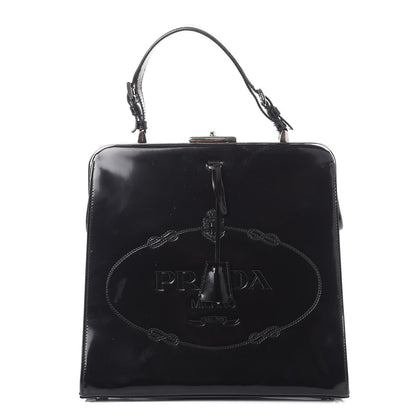 Prada Spazzolato Logo Print Framed Bag Nero Black 1 of 7