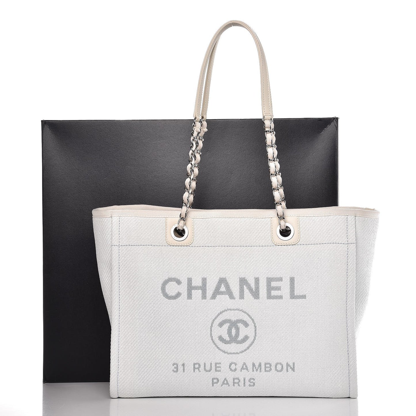 Woven Straw Raffia Small Deauville Tote White