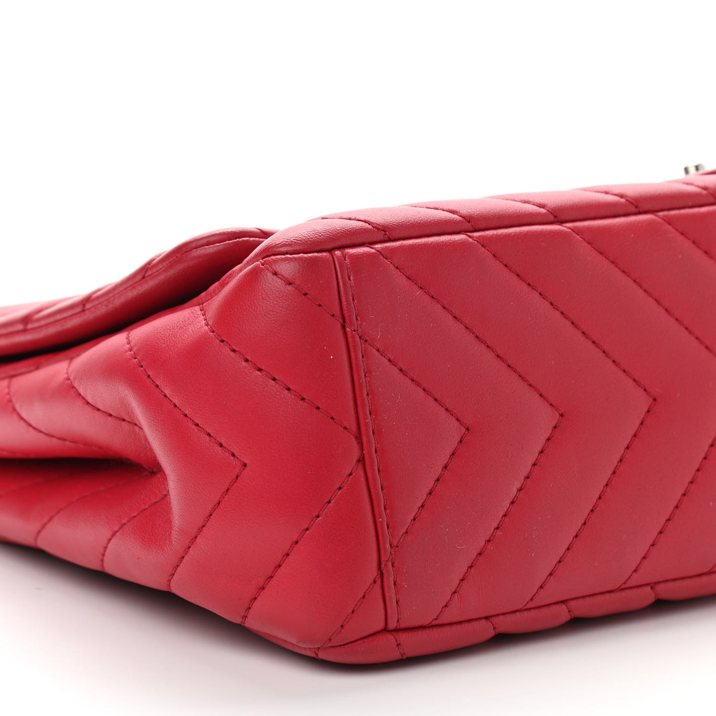 Lambskin Chevron Quilted Maxi Single Flap Red