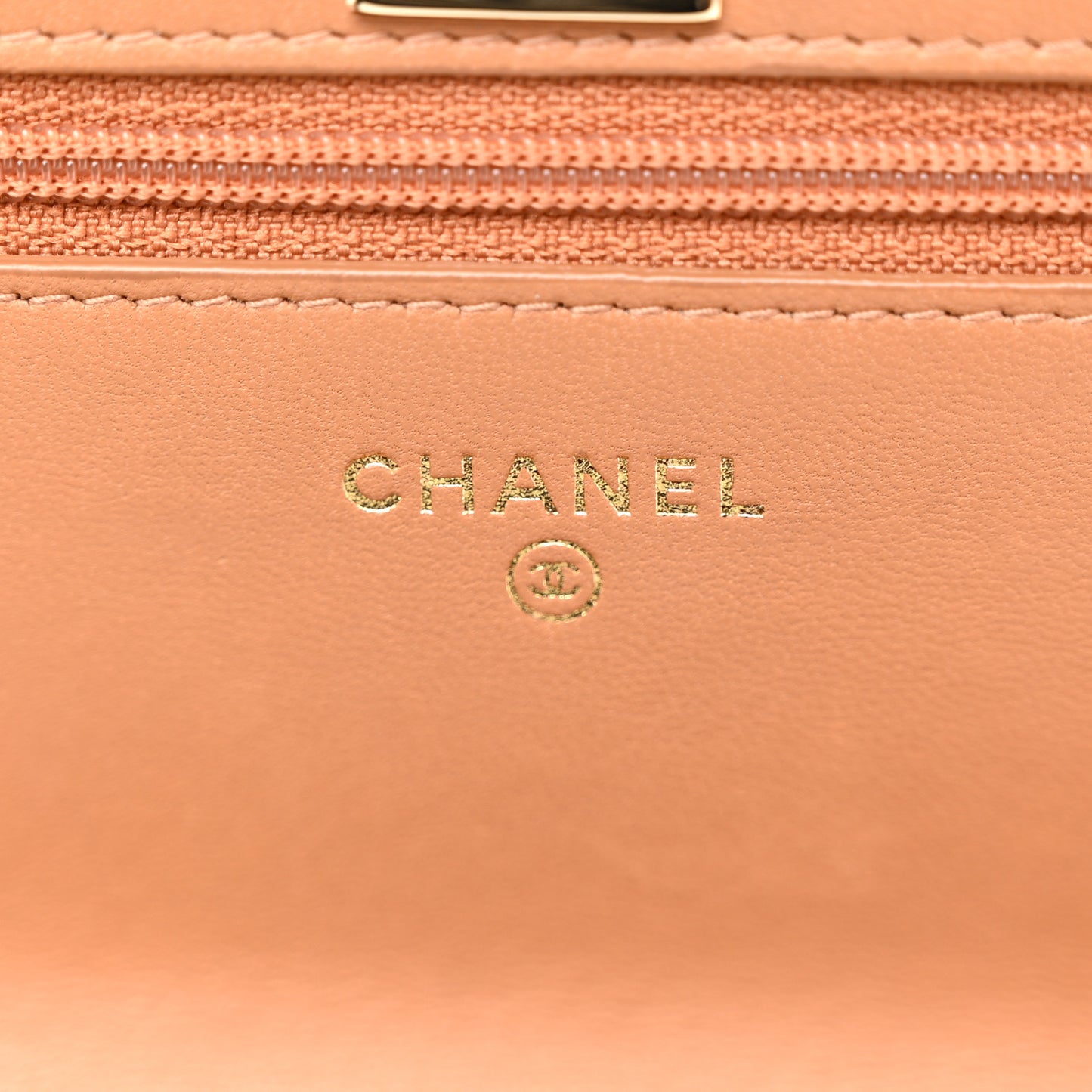 Lambskin Quilted Trendy CC Wallet On Chain WOC Camel