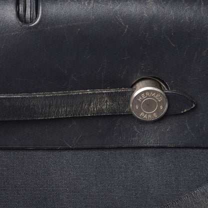 Hermes Toile Vache Calfskin Herbag 40 GM Black 13 of 19