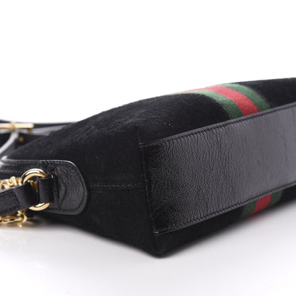 Gucci Suede Patent Web GG Small Ophidia Dome Shoulder Bag Black 8 of 13